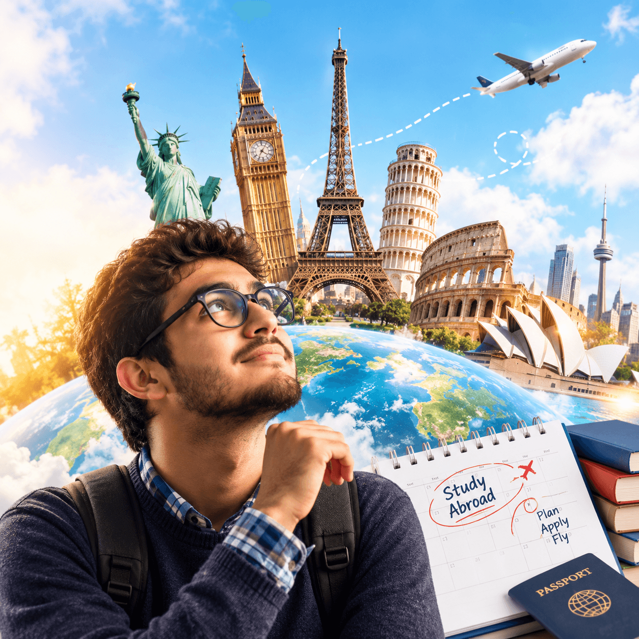 Study Abroad Application Timeline: A guide for Indian students outlining when to research universities, check eligibility, prepare documents, submit applications, arrange funding, apply for a student visa, and finalise travel plans before their intended intake.